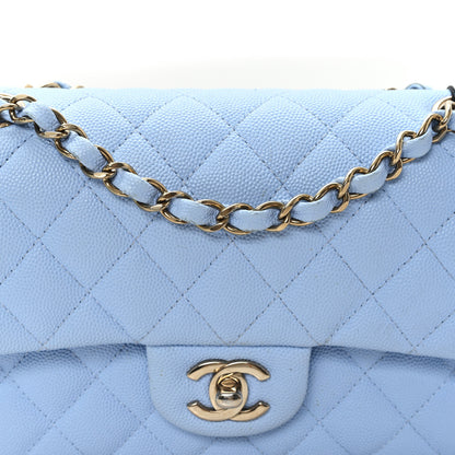Chanel Caviar Quilted Small Double Flap Light Blue 8 of 10