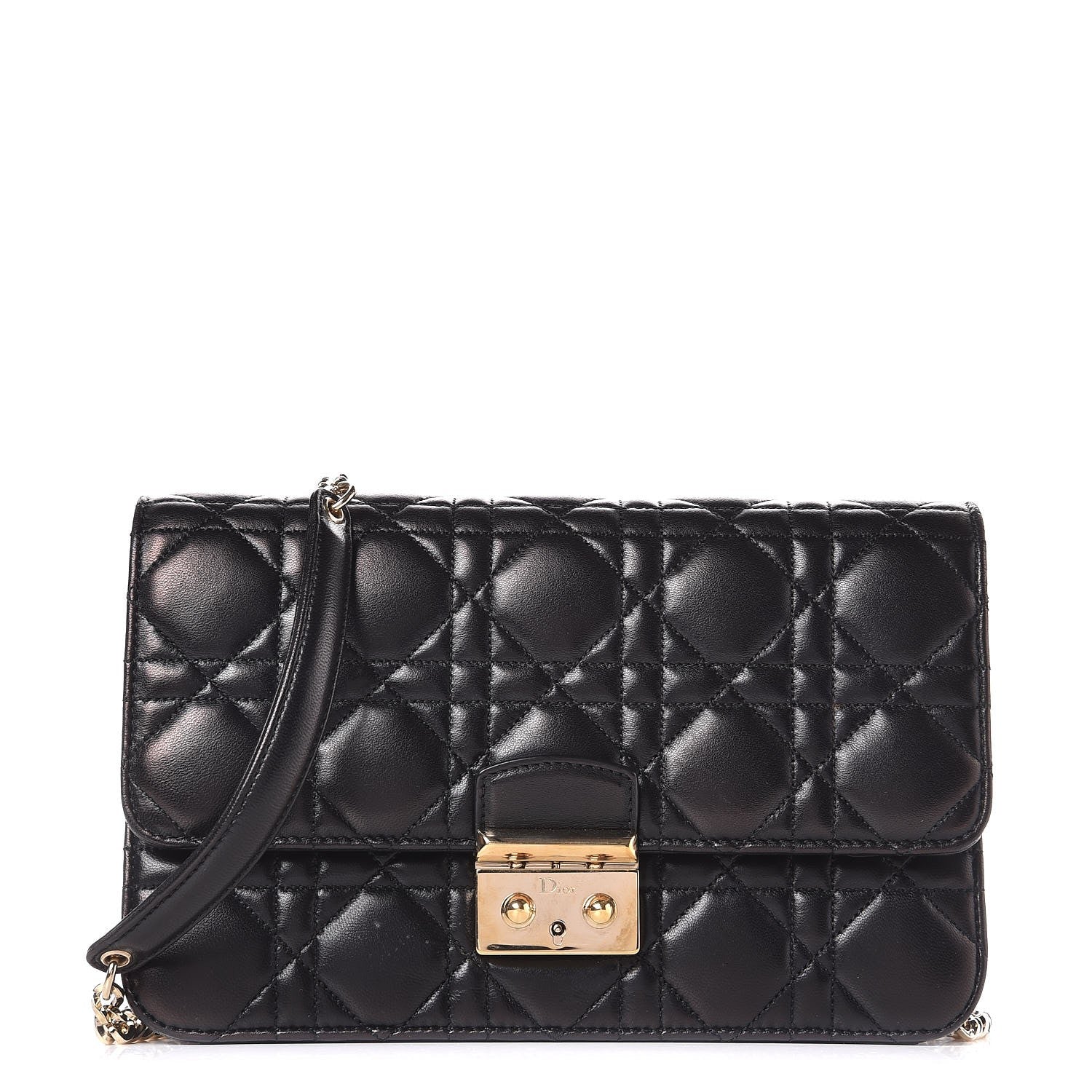 Christian Dior Lambskin Cannage Miss Dior Promenade Pouch Black 1 of 8