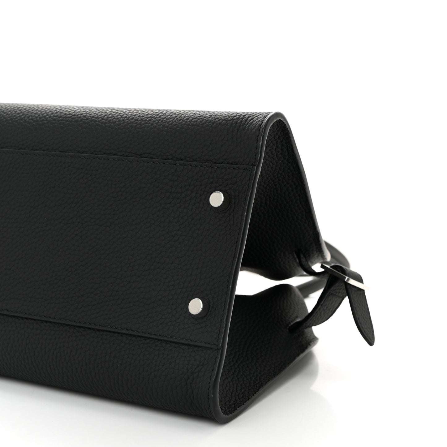 Matte Grained Calfskin Margaux Shoulder 12 Black