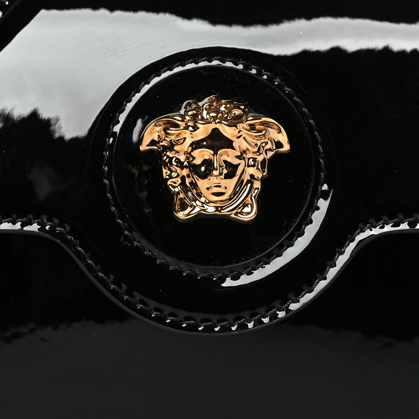Patent Mini La Medusa Bag Black