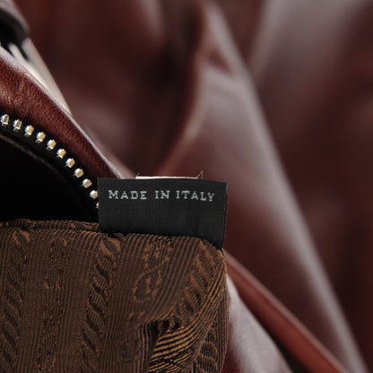 Prada Soft Calf Pleated Hobo Bruciato 7 of 9