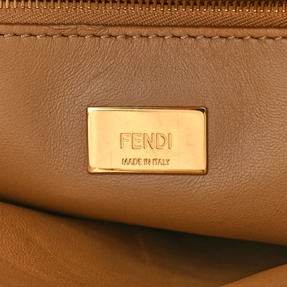 Fendi Ostrich Shiny Nappa Mini Peekaboo Iconic Satchel Cuoio 7 of 12