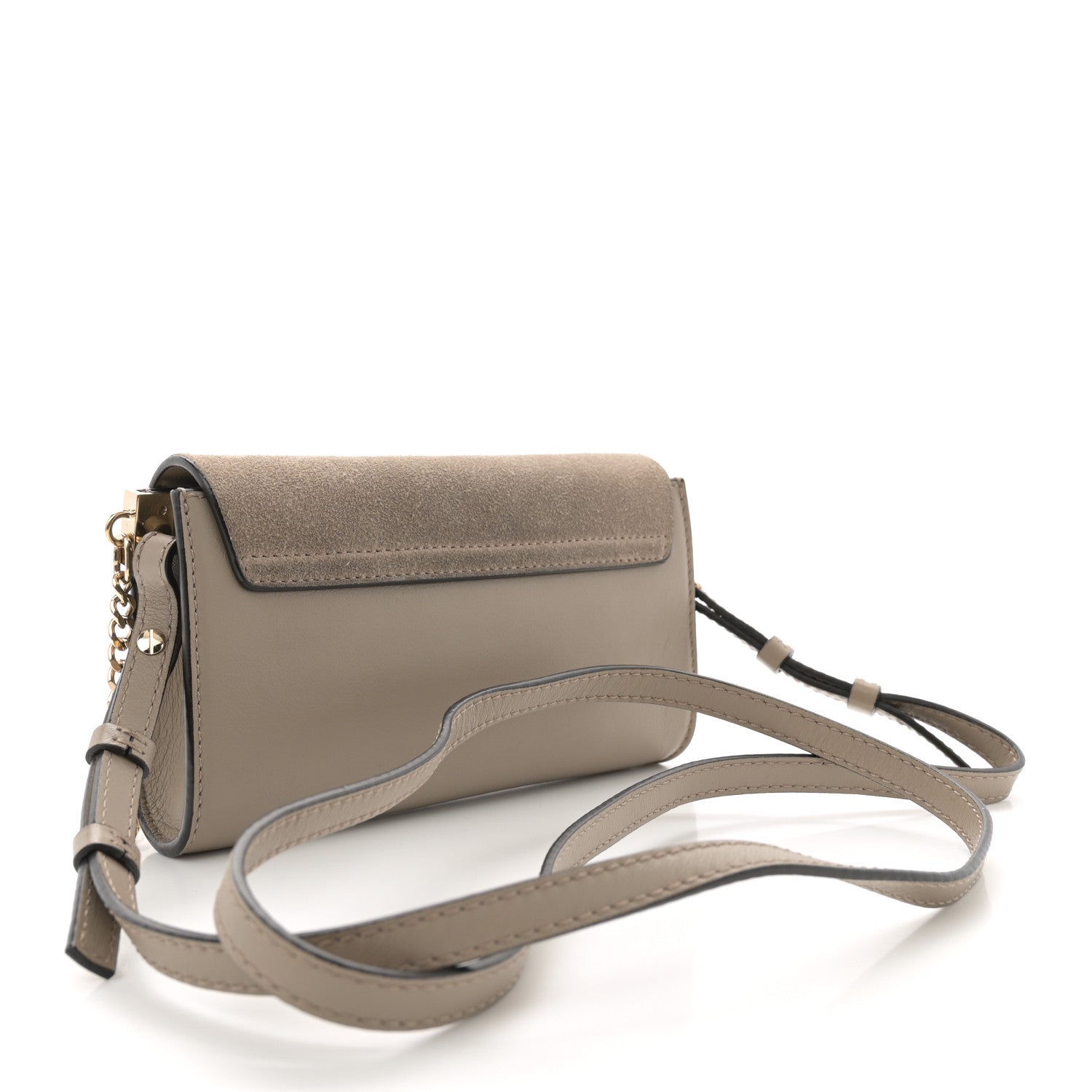 Chloe Suede Calfskin Mini Faye Shoulder Bag Motty Grey 3 of 11
