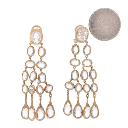 Gucci 18K Yellow Gold Quartz Chandelier Earrings 2 of 5