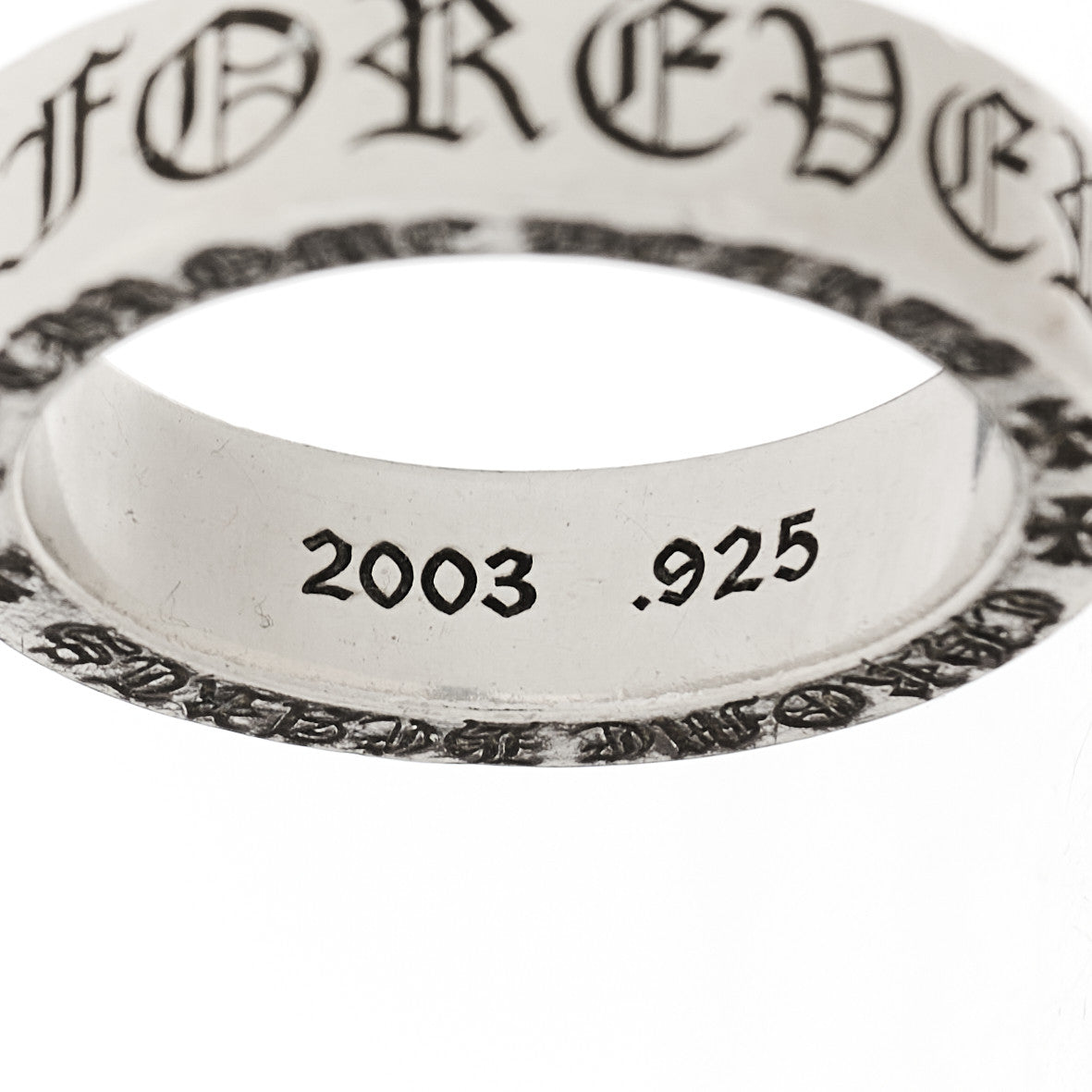 Chrome Hearts Sterling Silver Cross CH Forever Spacer Ring 63 10.25 5 of 5
