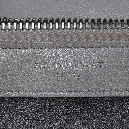Saint Laurent Sheepskin Matelasse Chevron Monogram Large College Satchel Light Grey 14 of 14