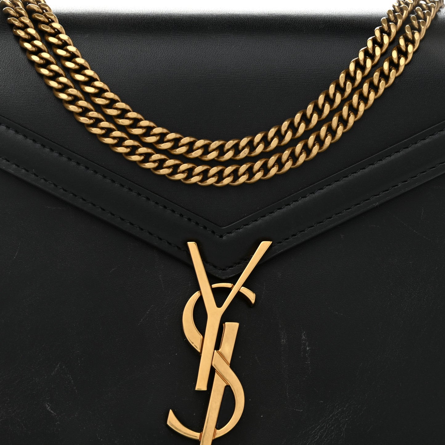 Smooth Calfskin Monogram Cassandra Clasp Bag Black