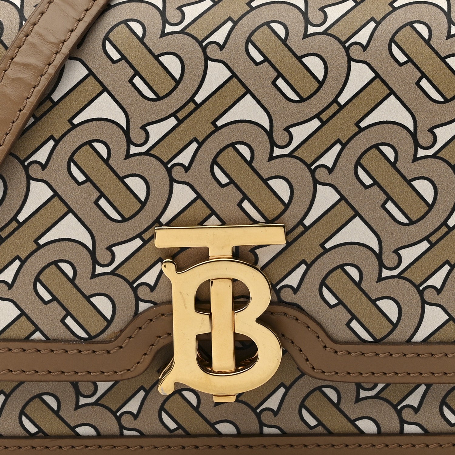 Burberry Calfskin Monogram Mini TB Bag Brown 7 of 14