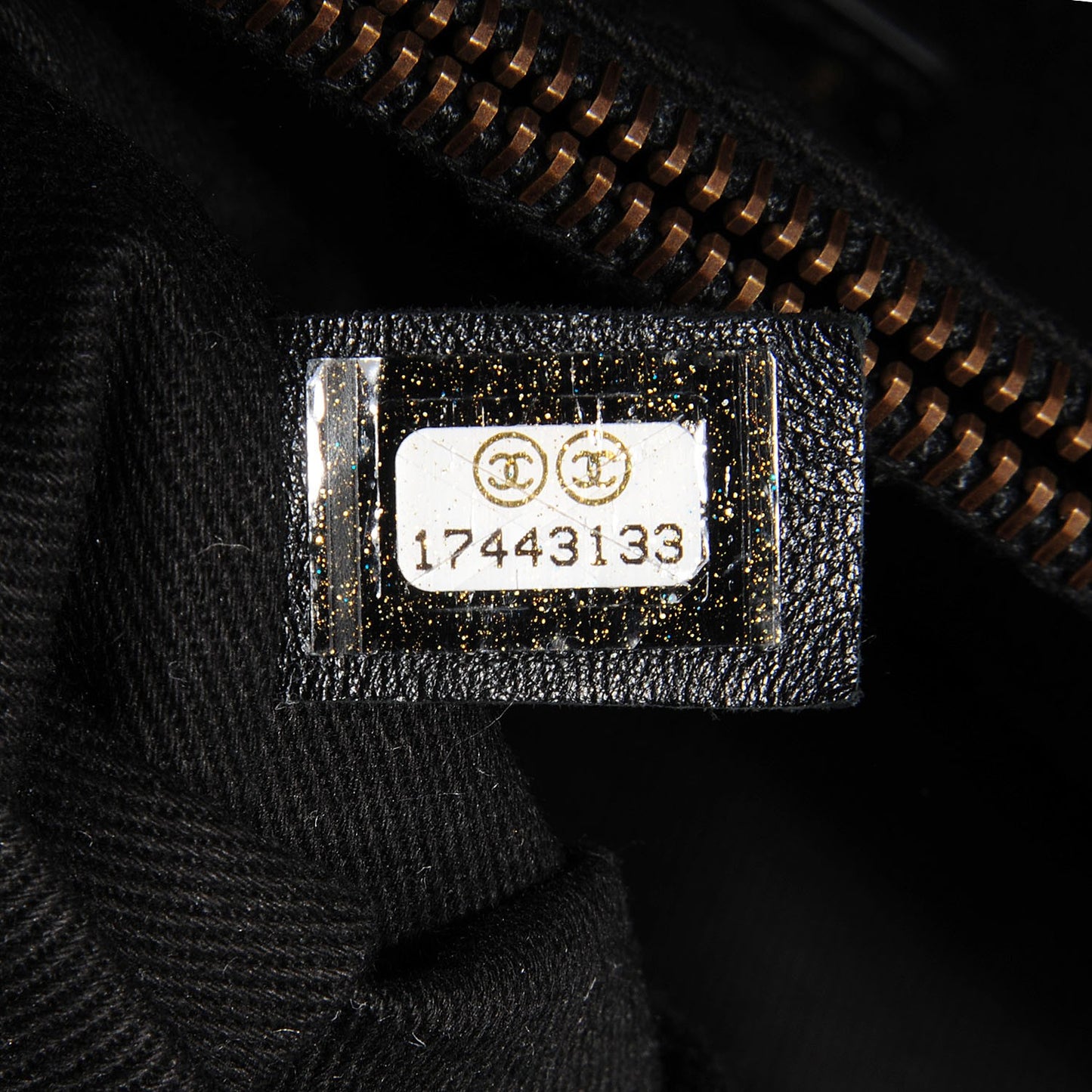 Iridescent Caviar Chic Quilt Tote Black