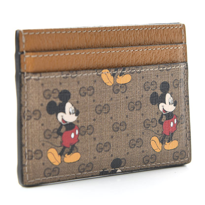 Gucci X DISNEY Mini Vintage GG Supreme Monogram Mickey Mouse Card Holder Beige Vintage Sun Oil 3 of 8