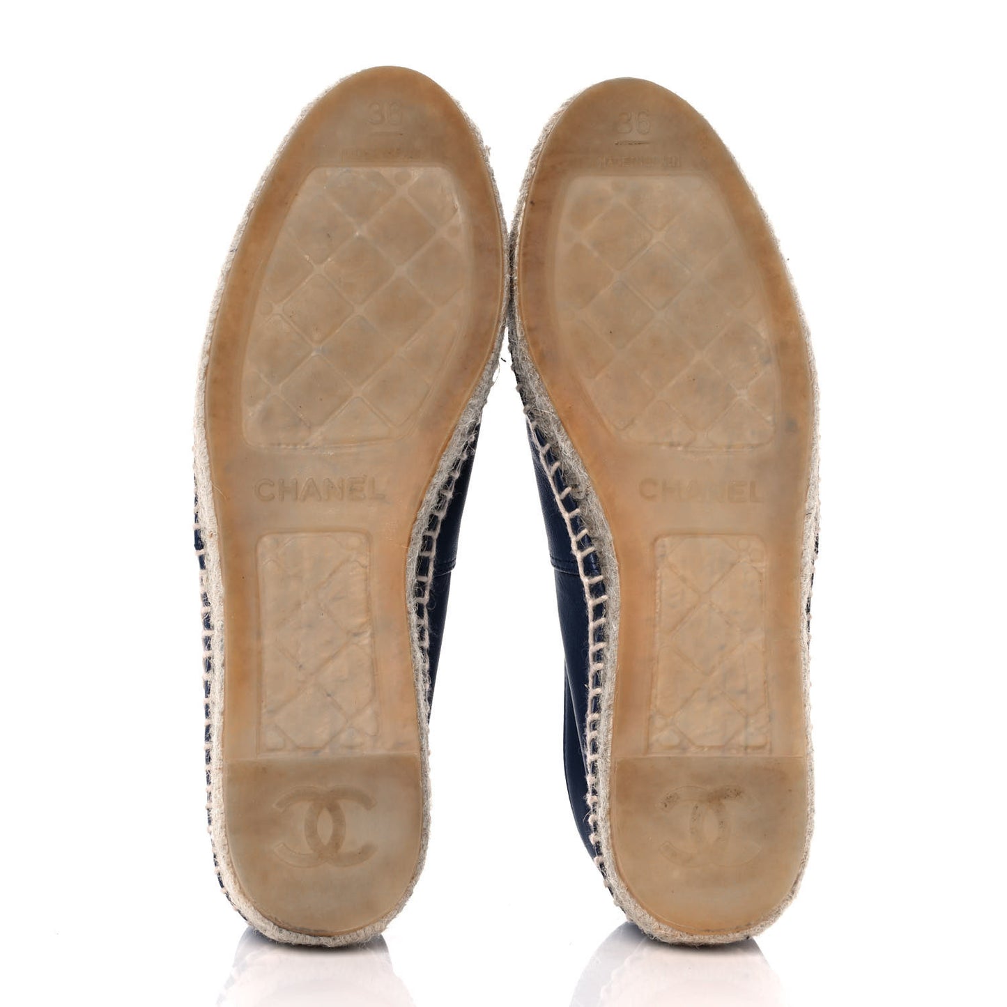Lambskin CC Espadrilles 36 Dark Navy