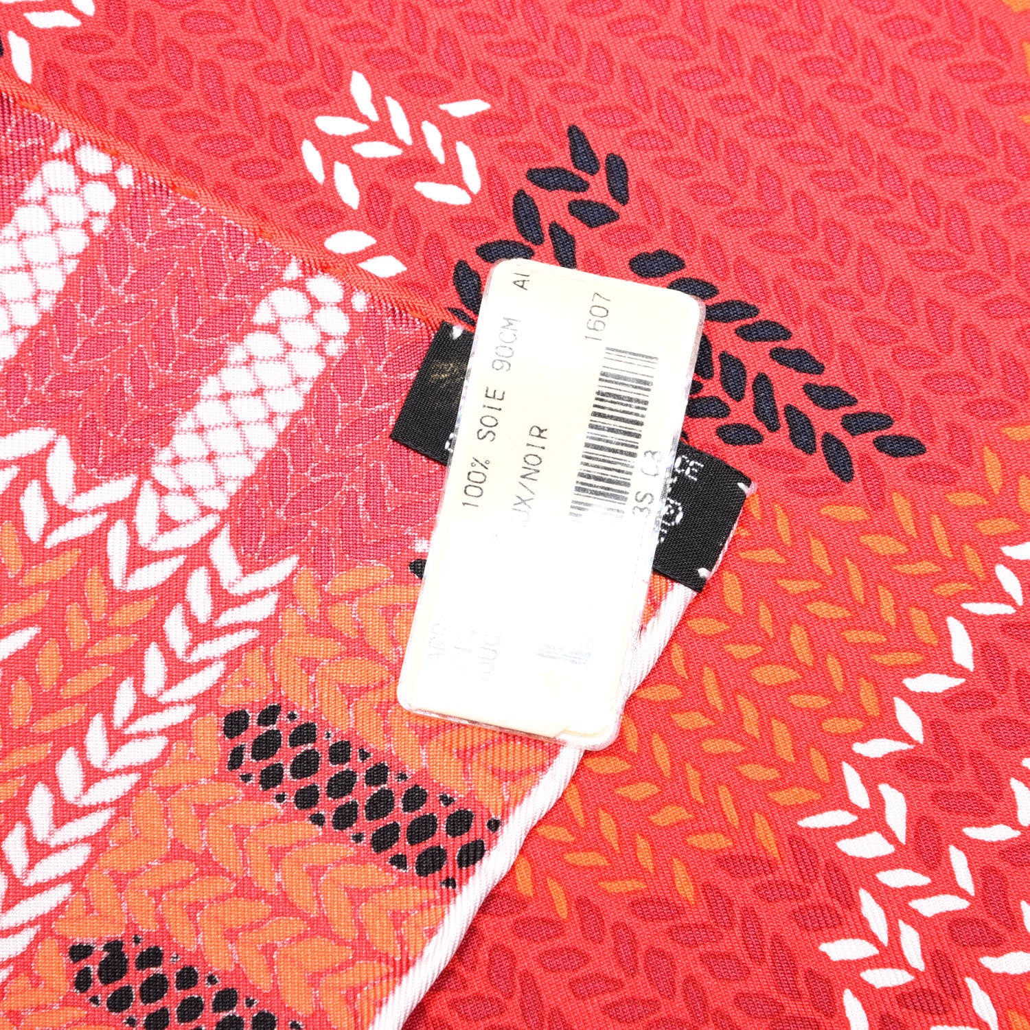 Hermes Silk Au Coin Du Feu Scarf 90 Rouge Bordeaux Black 4 of 4