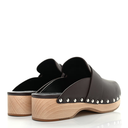 Hermes Calfskin Calya Mules 37 Brown 4 of 8