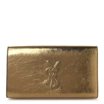 Saint Laurent Metallic Calfskin Monogram Large Belle De Jour Clutch Gold 1 of 10