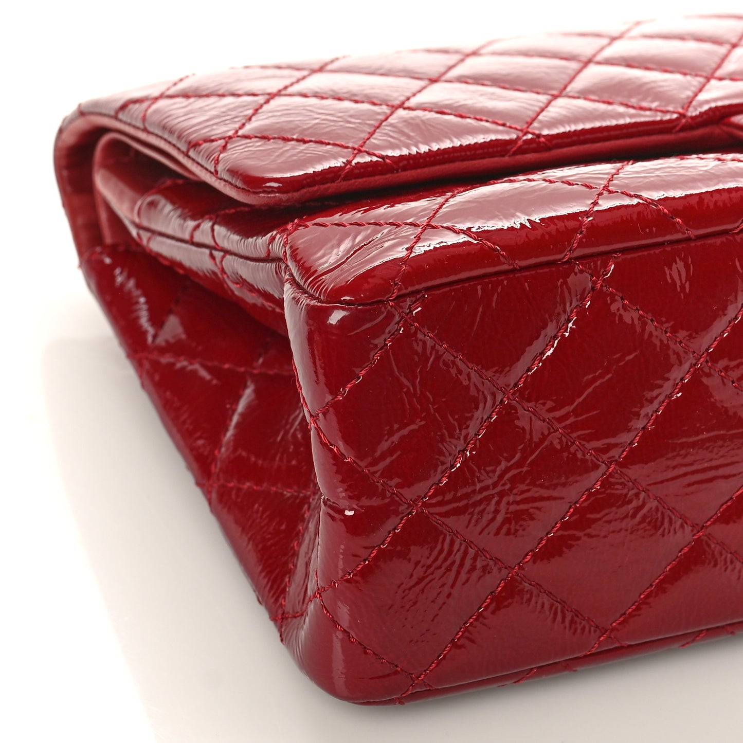 Aged Glazed Calfskin Quilted 2.55 Reissue 226 Flap Red