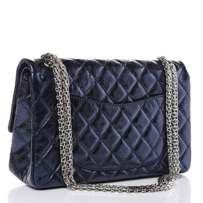 Chanel Metallic Calfskin Quilted 2.55 Reissue 226 Flap Dark Navy Blue 3 of 10