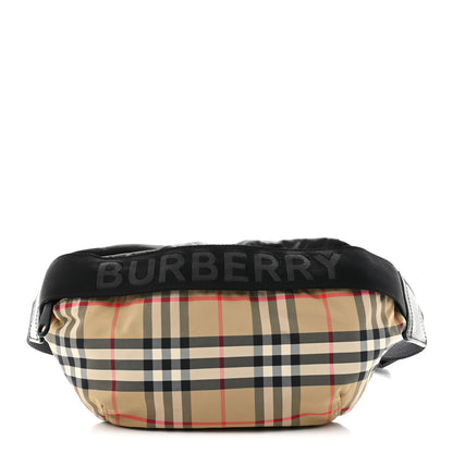 Burberry Nylon Vintage Check Sonny Bum Bag Archive Beige Black 1 of 9