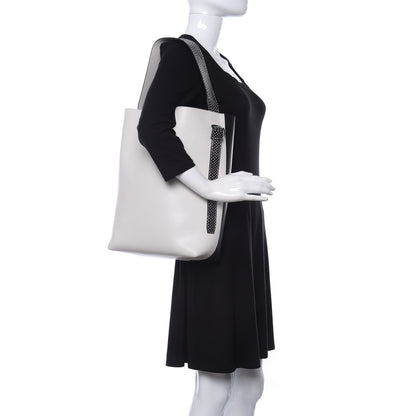 Celine Shiny Smooth Calfskin Small Twisted Cabas White Black 2 of 10