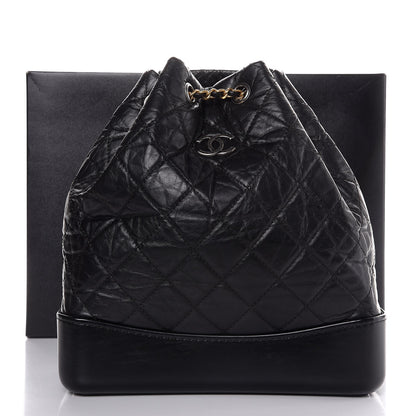 Chanel Aged Calfskin Quilted Gabrielle Backpack Black 8 of 8