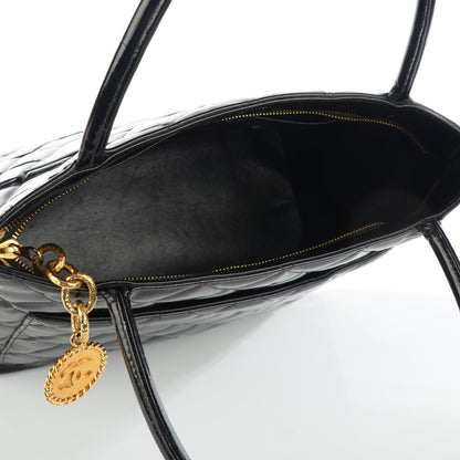 Chanel Patent Medallion Tote Black 6 of 9