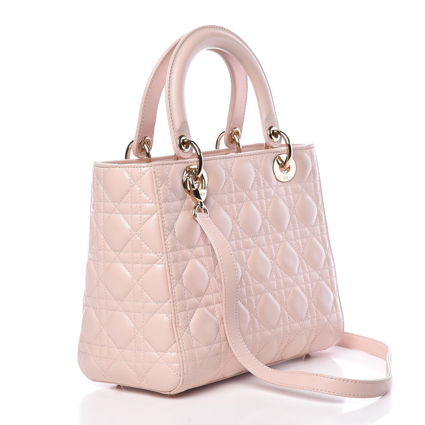 Lambskin Cannage Medium Lady Dior Light Pink