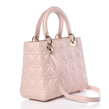 Christian Dior Lambskin Cannage Medium Lady Dior Light Pink 3 of 16