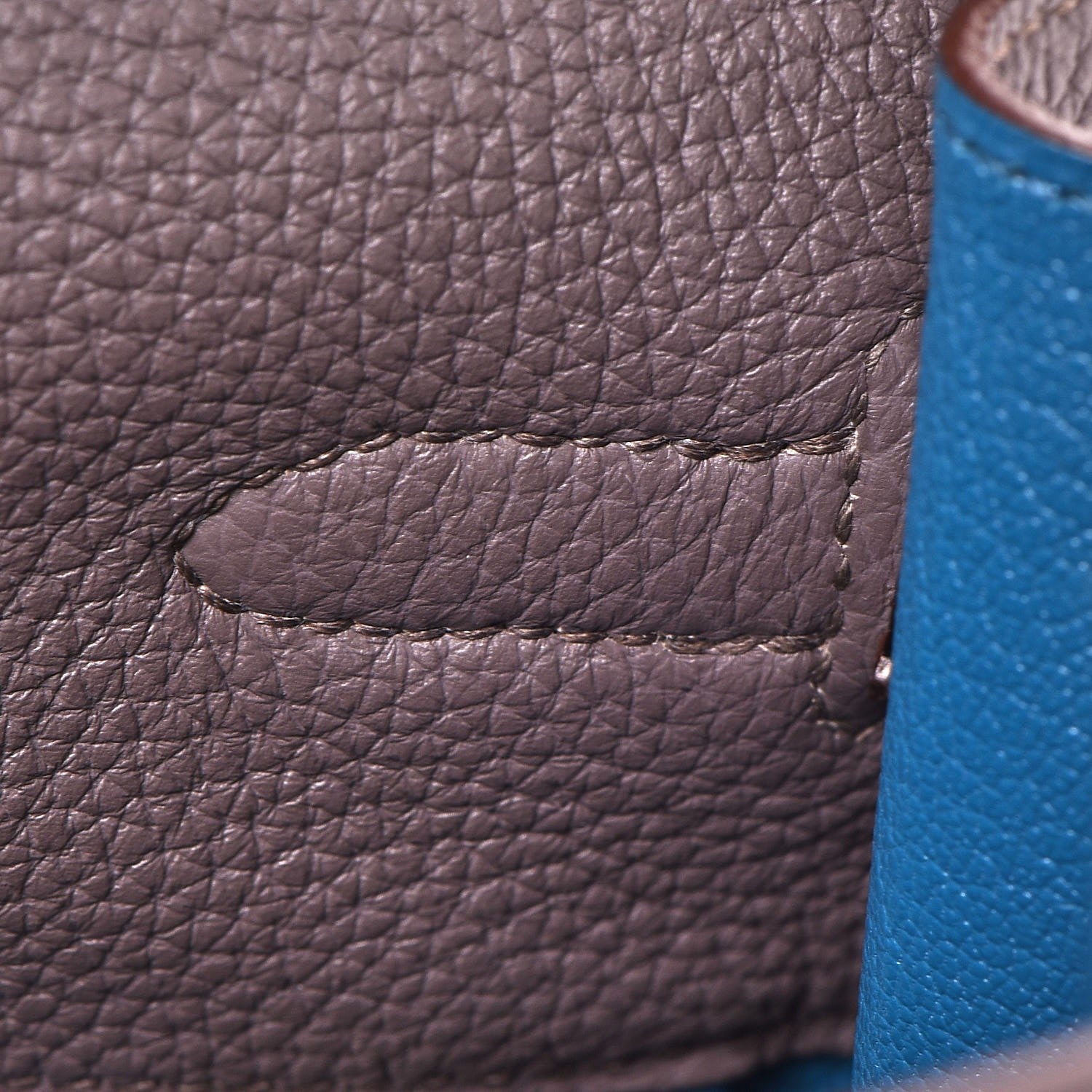 Hermes Togo Horseshoe Kelly Retourne 35 Etain Bleu Tempete 19 of 36