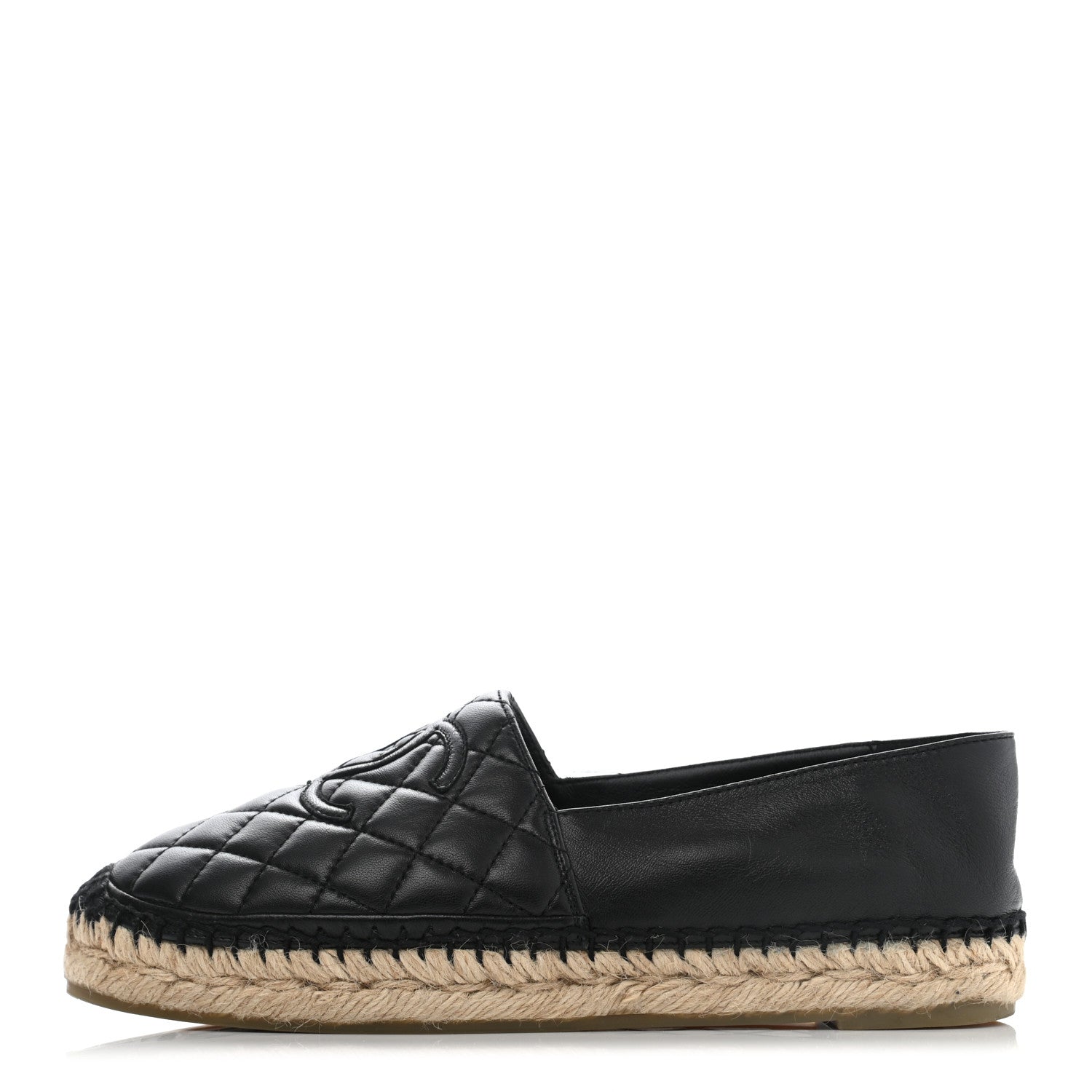 Chanel Lambskin Quilted CC Espadrilles 37 Black 1 of 11