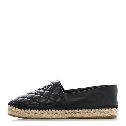 Chanel Lambskin Quilted CC Espadrilles 37 Black 1 of 11