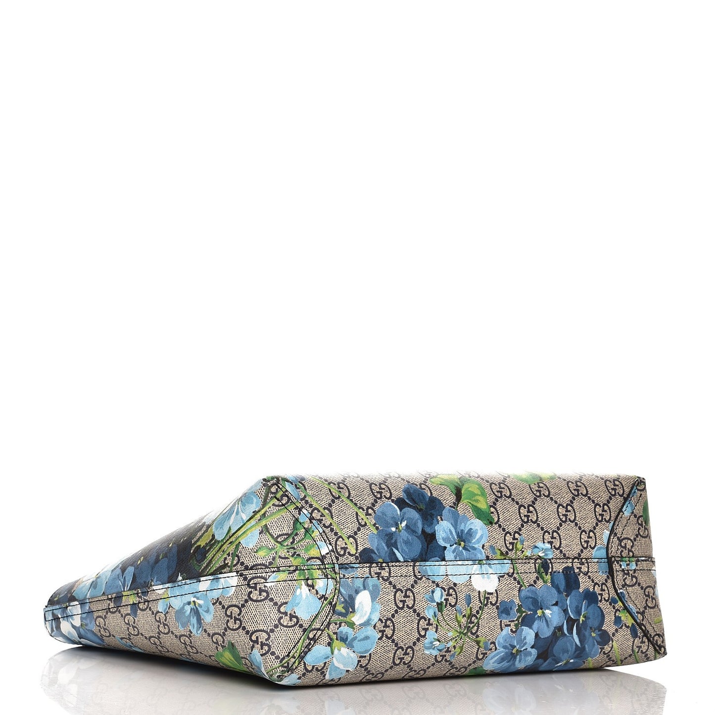 GG Supreme Monogram Blooms Small Reversible Tote Beige Blue Navy