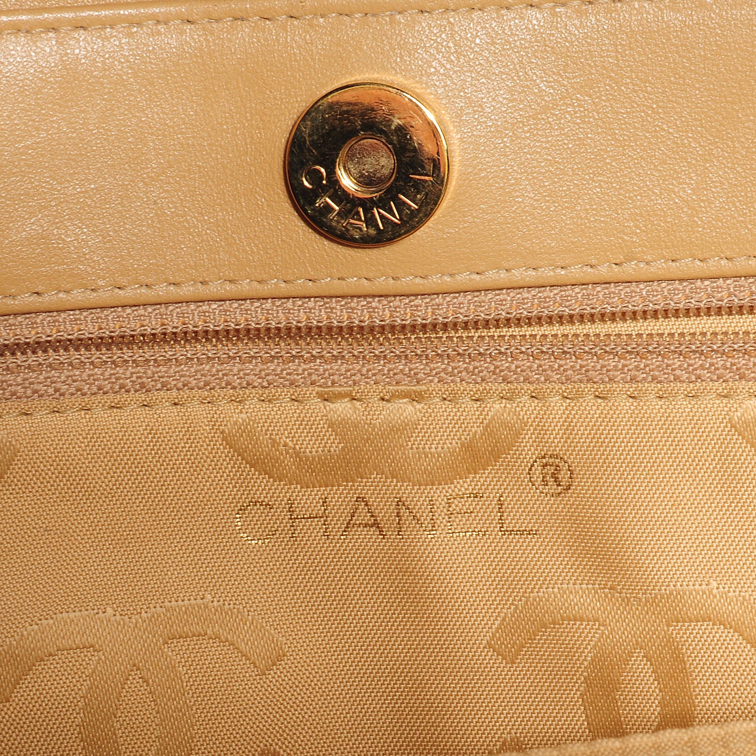 Chanel Lambskin Quilted CC Shoulder Bag Beige 5 of 7