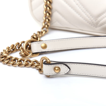 Gucci Calfskin Matelasse Mini GG Marmont Shoulder Bag White 18 of 18