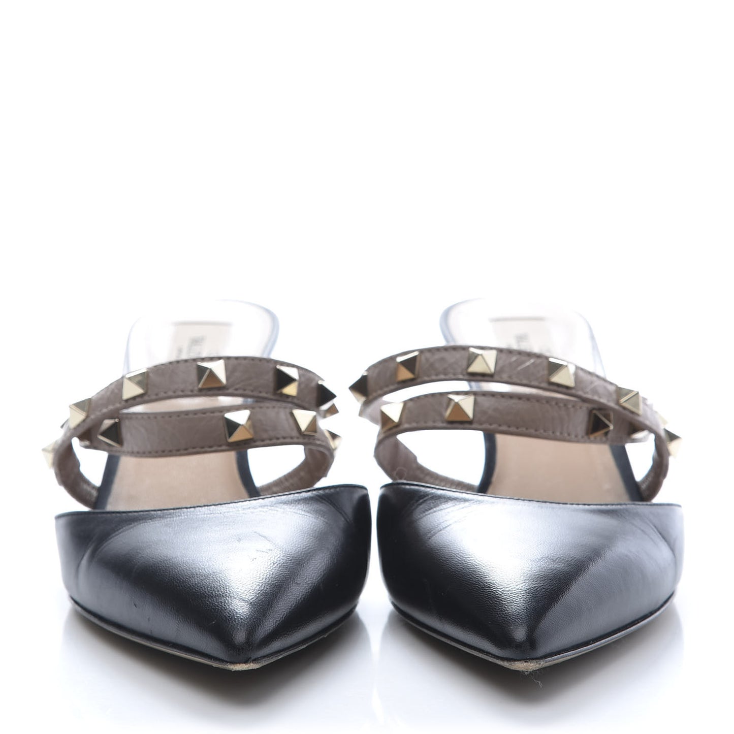 Nappa Rockstud Criss Cross 55mm Mules 37 Black Poudre