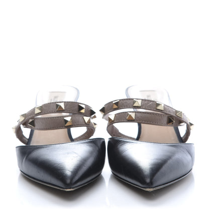 Valentino Garavani Nappa Rockstud Criss Cross 55mm Mules 37 Black Poudre 3 of 9