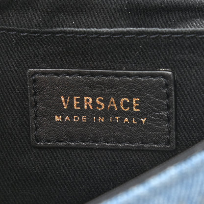 Versace Denim Barocco Printed Icon Small Crossbody Bag Blue 8 of 9