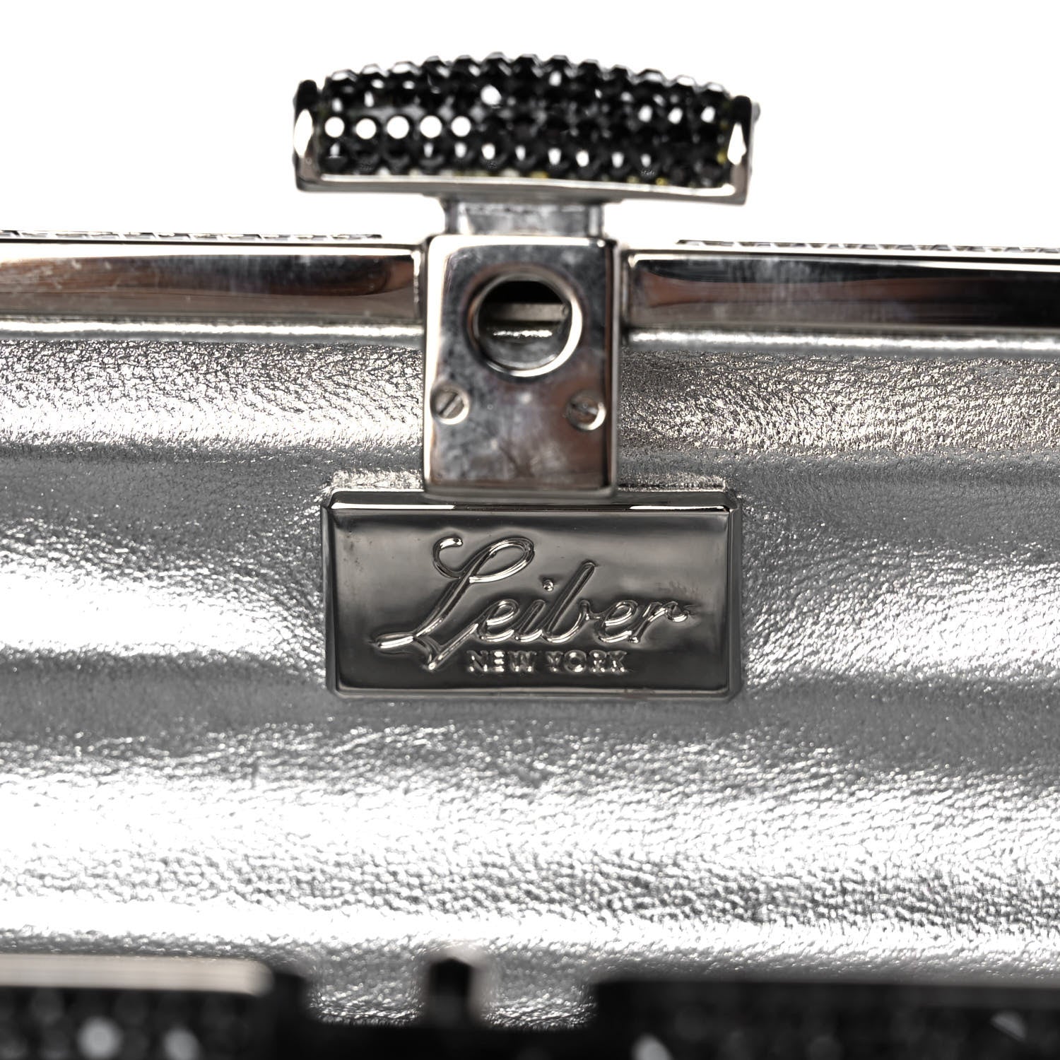 Judith Leiber Swarovski Crystal Cosmojet Minaudiere Clutch Black Silver 6 of 10