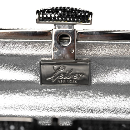 Judith Leiber Swarovski Crystal Cosmojet Minaudiere Clutch Black Silver 6 of 10