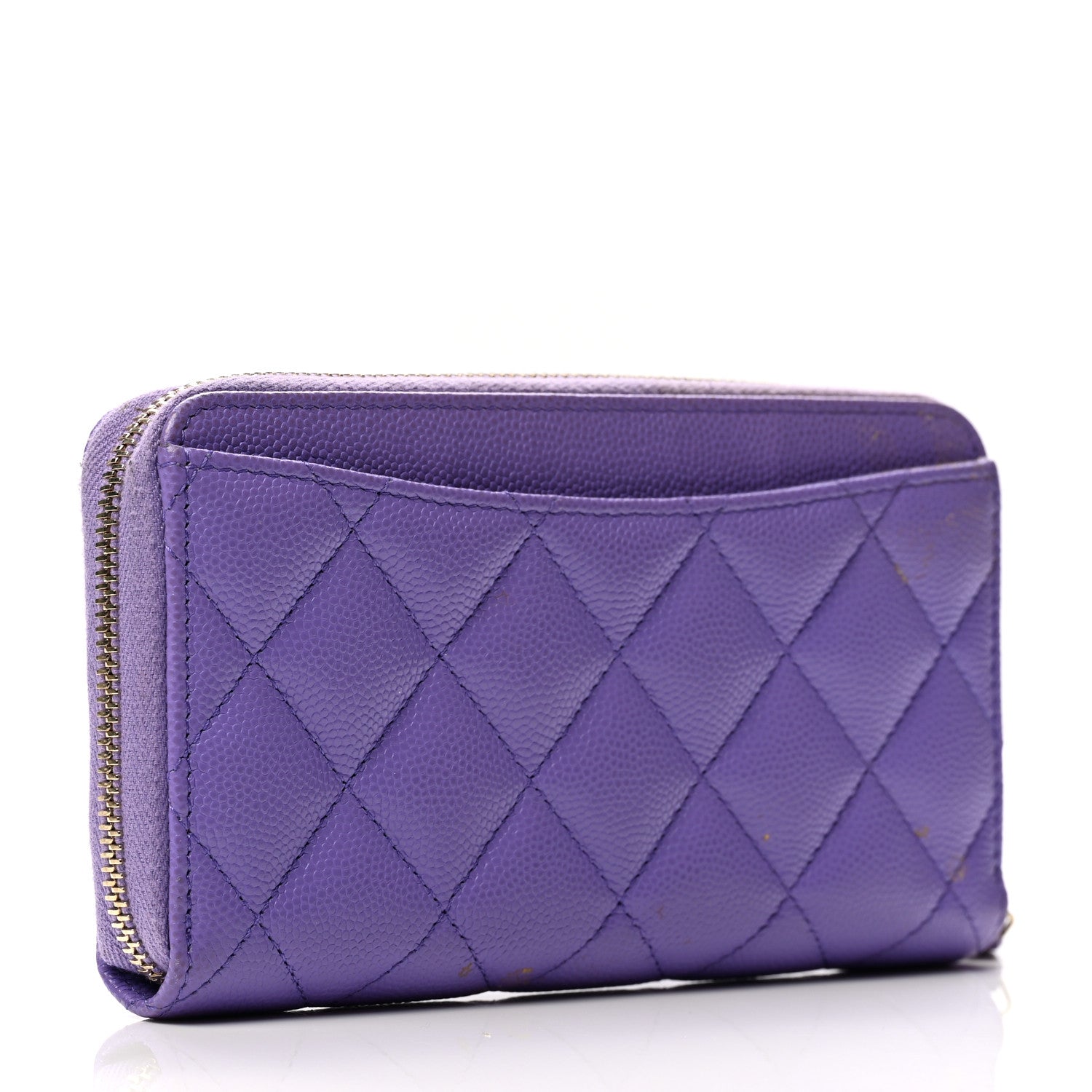 Chanel Caviar Quilted Medium Zip Around Wallet Purple 3 of 8