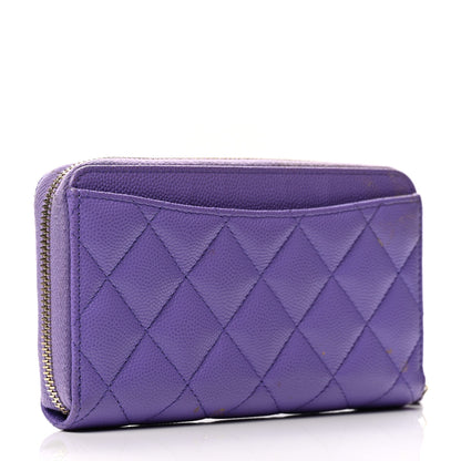 Chanel Caviar Quilted Medium Zip Around Wallet Purple 3 of 8