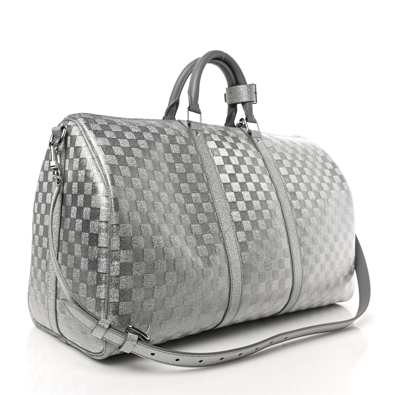 Louis Vuitton Damier Glitter Keepall Bandouliere 50 Silver 3 of 9
