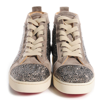 Christian Louboutin Suede Strass Embellished Louis Flat Sneakers Anthracite 37.5 2 of 3