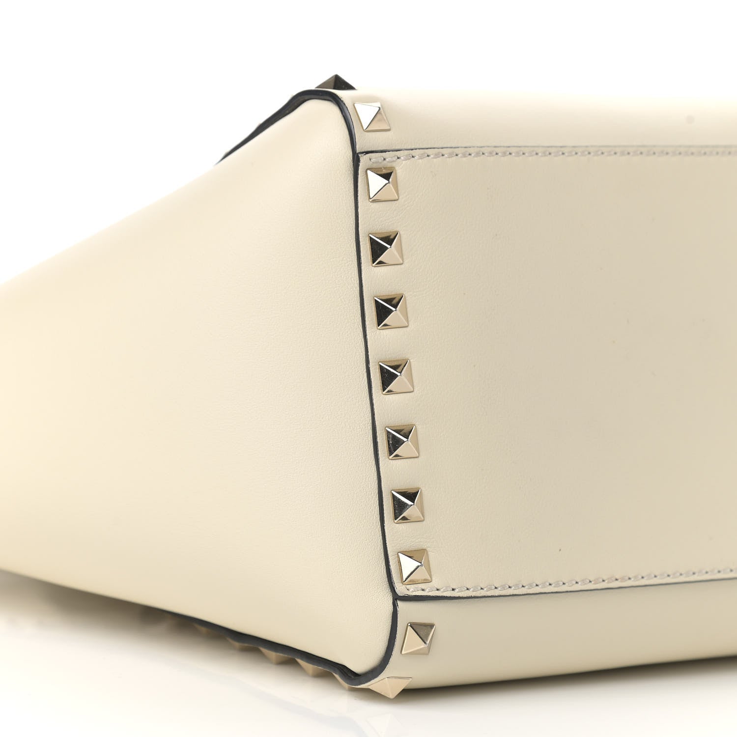 Valentino Garavani Vitello Small Rockstud Double Handle Tote Ivory 5 of 12