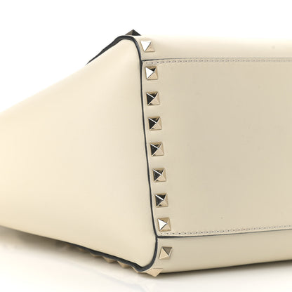 Valentino Garavani Vitello Small Rockstud Double Handle Tote Ivory 5 of 12