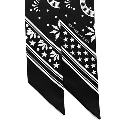 Hermes Silk Les Leopards Twilly Black White 2 of 4