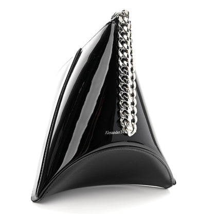 Alexander McQueen Patent Calfskin The Curve Pouch Black 3 of 9