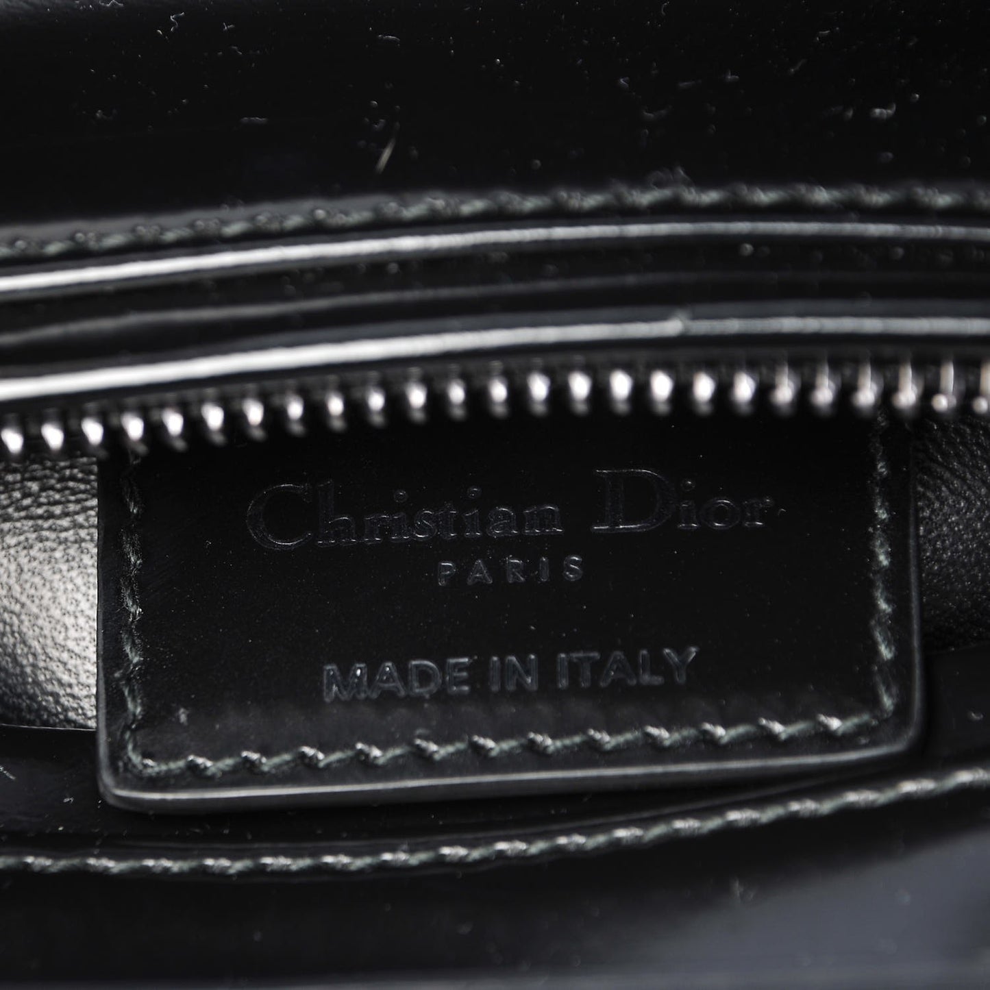 Glazed Calfskin Medium Lady Dior Black