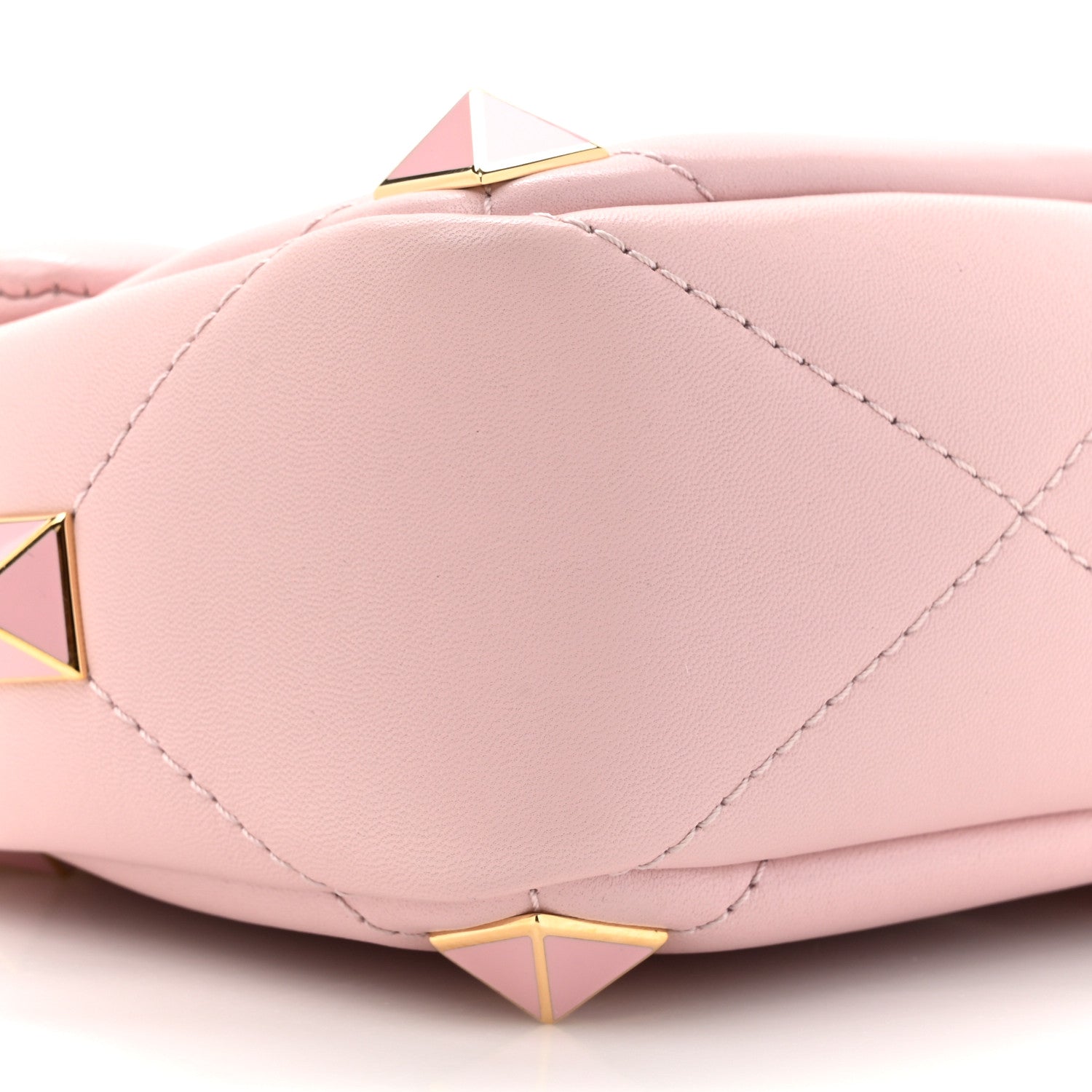 Valentino Garavani Nappa Enamel Medium Roman Stud Shoulder Bag Rose Quartz 9 of 11