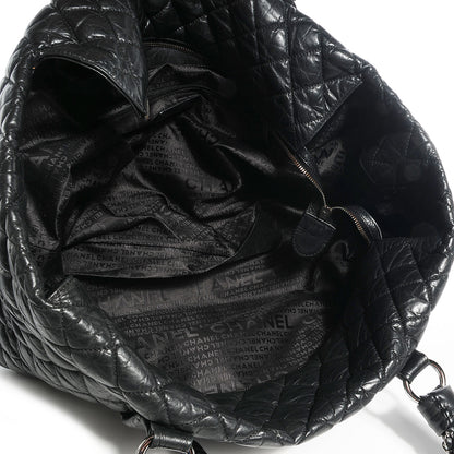 Chanel Distressed Lambskin Vintage Ligne Lady Braid XL Tote Black 5 of 7