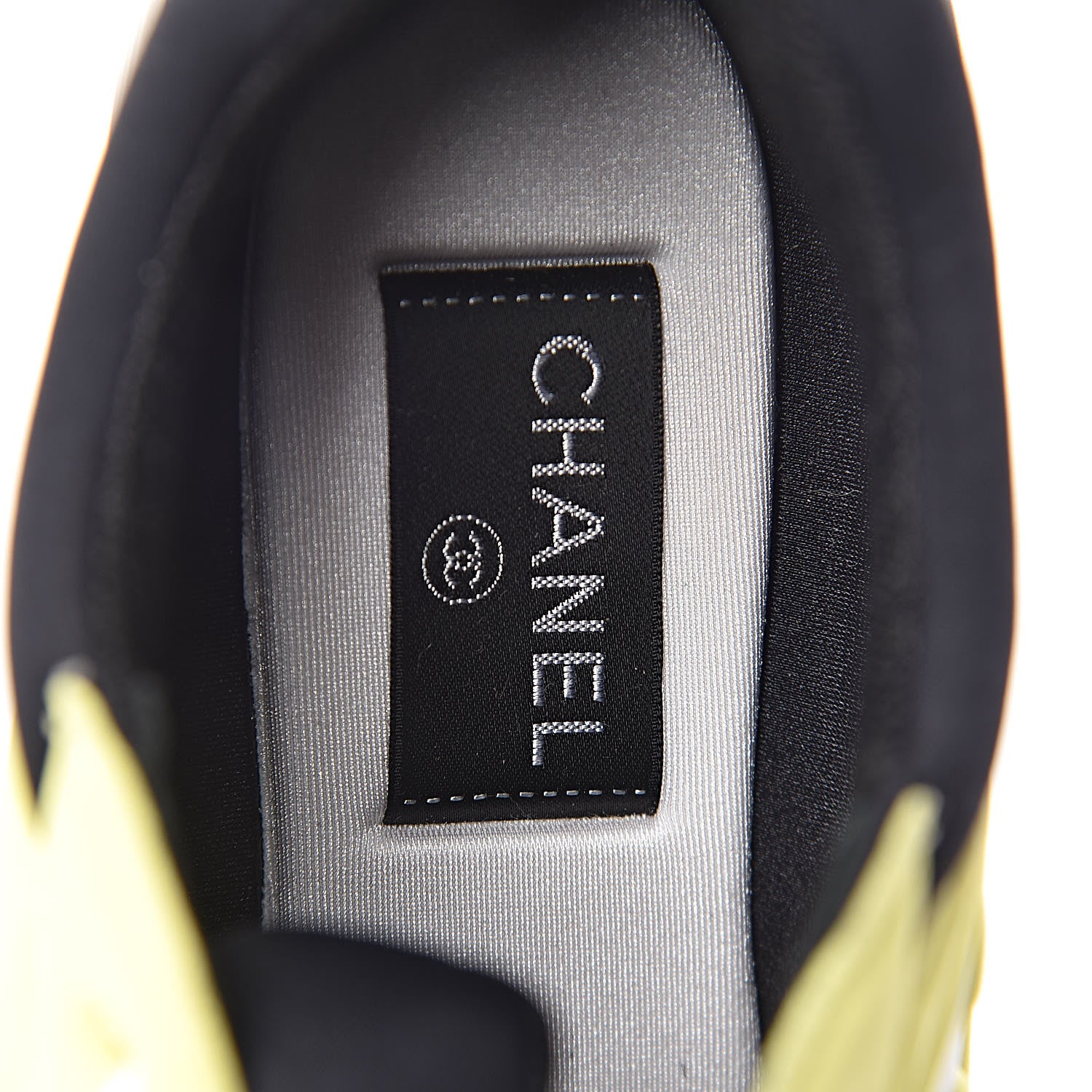 Chanel Lycra Fabric CC Sneakers 39 Yellow 7 of 8