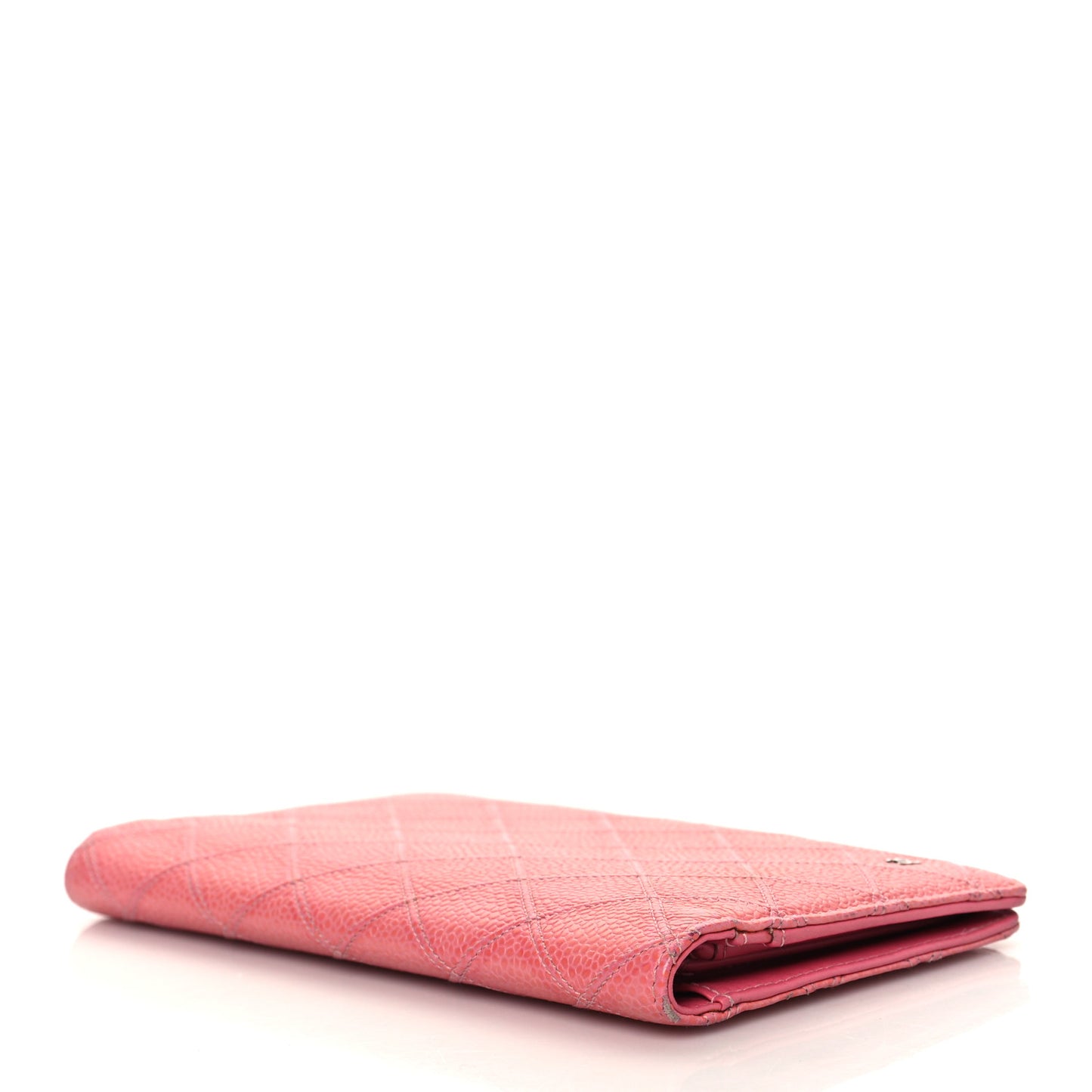 Caviar Diamond Stitched Yen Wallet Pink